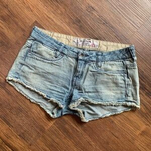 Burton Light Blue Frayed Jean Shorts